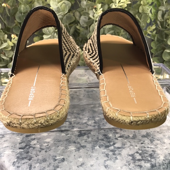 Report Claude Natural & Black Weave Espadrille Slides Women’s 9M☀️Like NEW☀️ - Picture 6 of 8